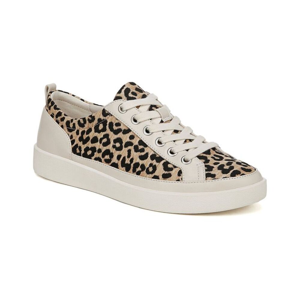 Vionic Leopard Print Low-Top Sneakers in Beige and Black